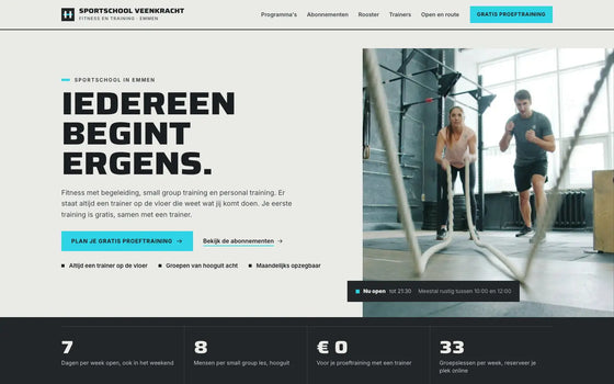 Voorbeeldsite sportschool
