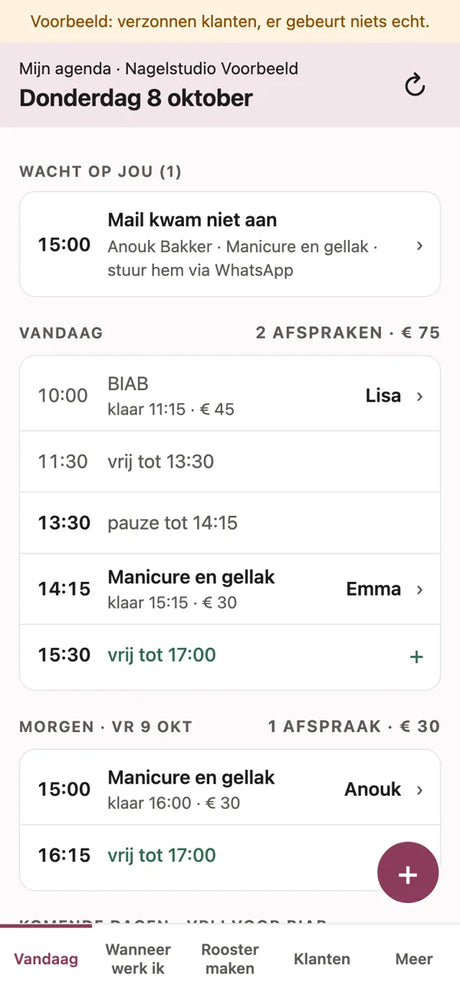 Mijn agenda: de afspraken van vandaag
