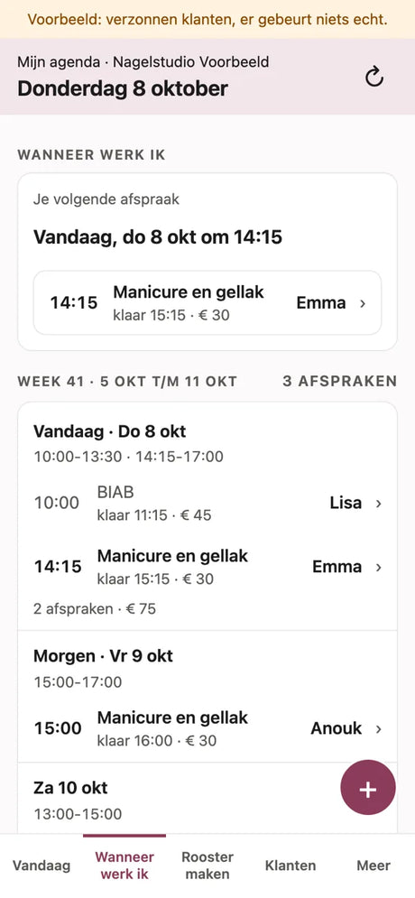 Mijn agenda: de week
