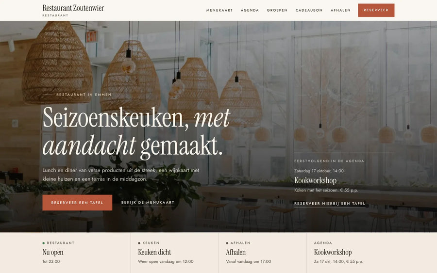 Voorbeeldsite van een restaurant