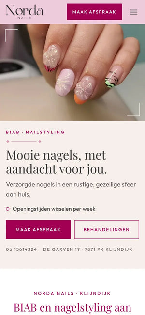 Norda Nails op een telefoon